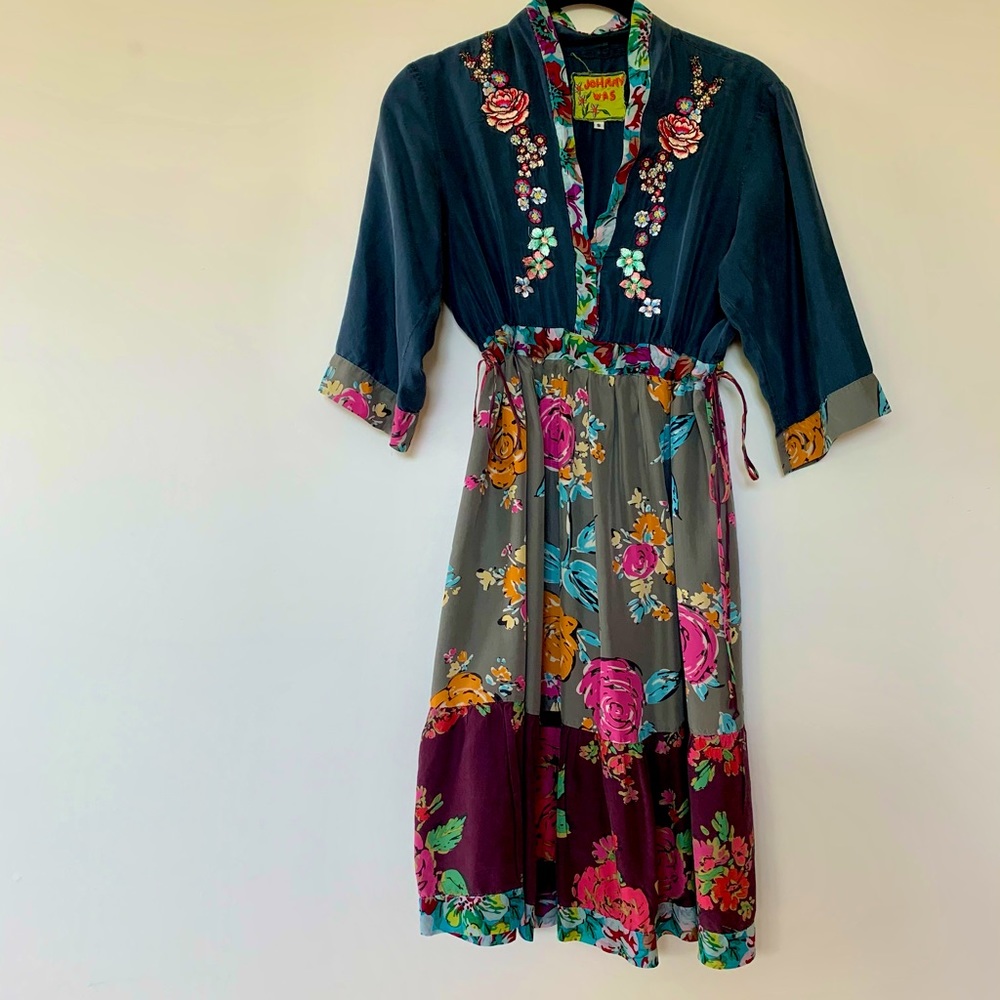 Johnny Was silk dress size S